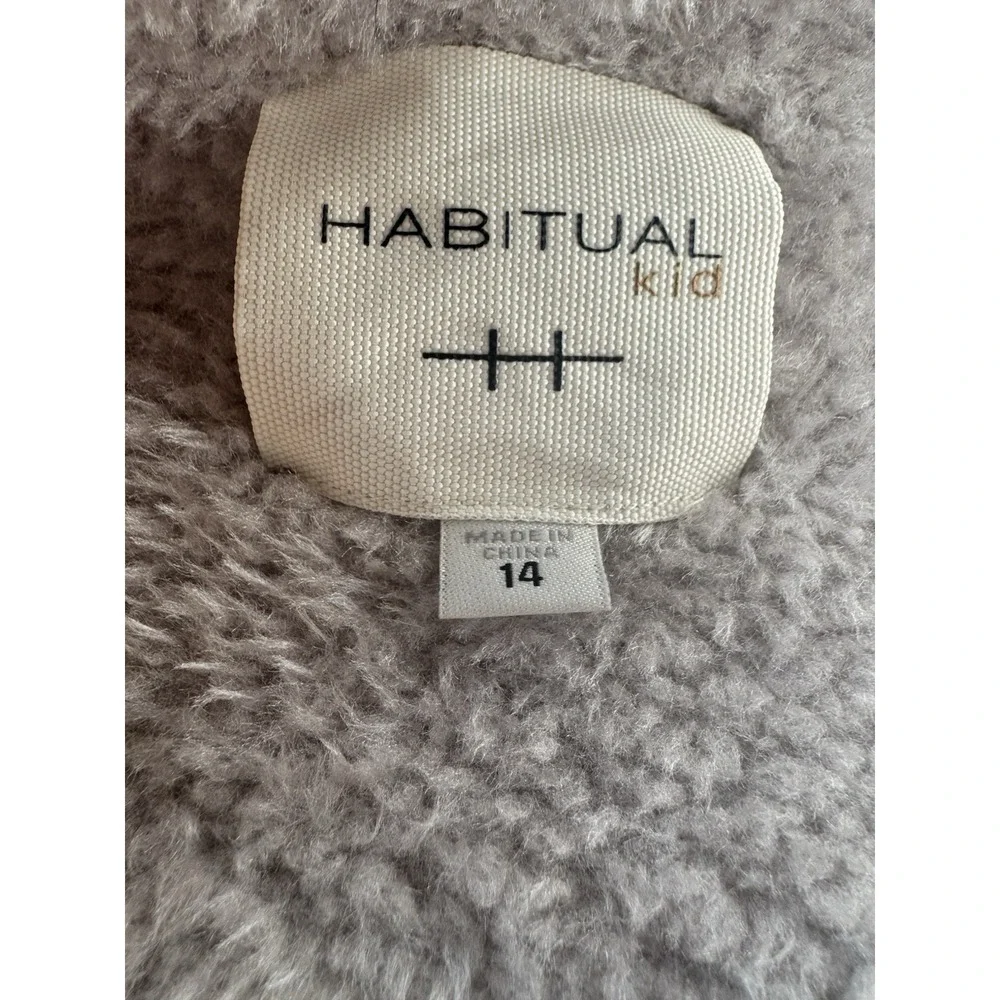 Habitual Kid Gray Faux‎ Fur Girl's Coat  Size 14 Fleece Lining Fashionable